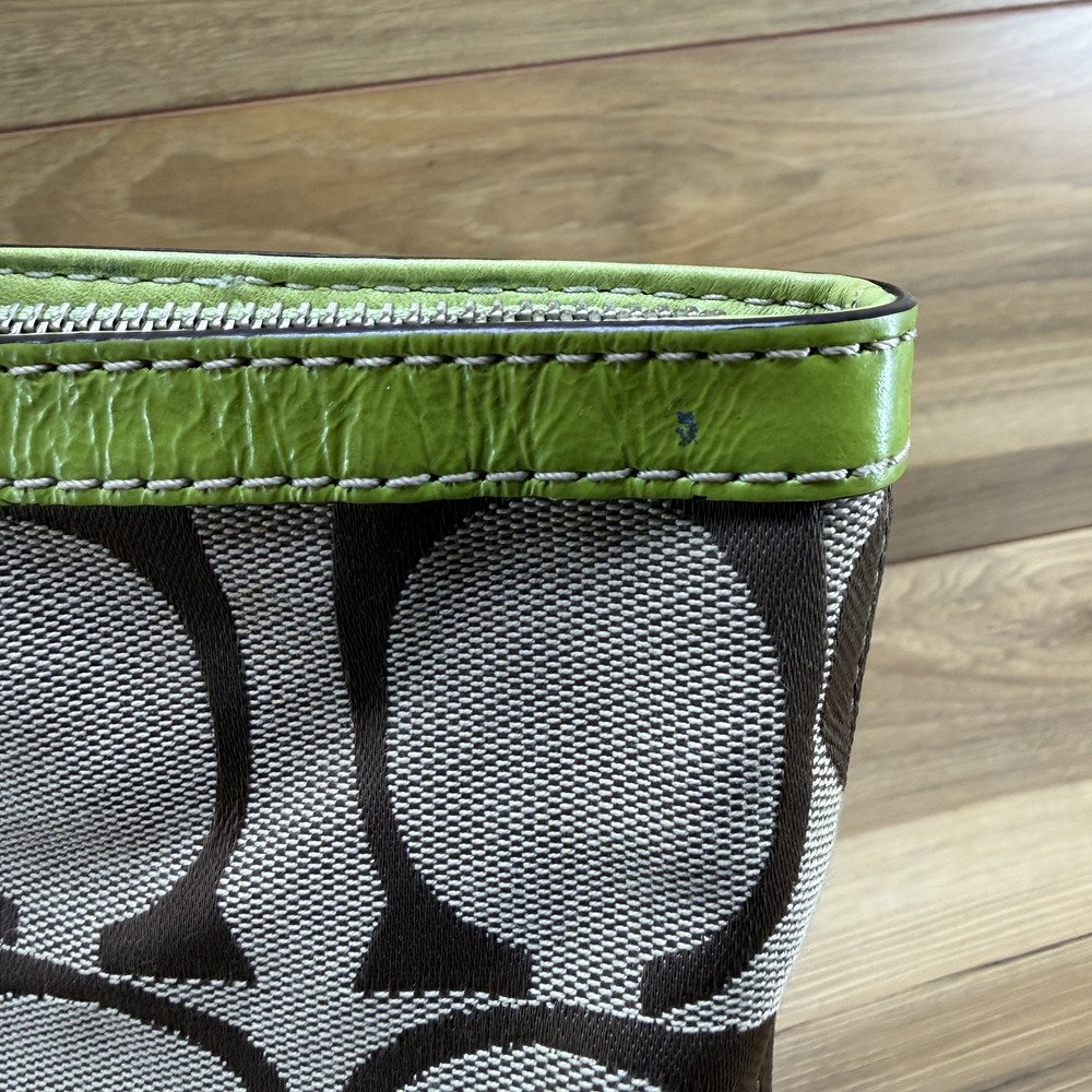 Coach Y2K Signature Stripe Kiwi Tote Zip Toe Bag - Picture 4 of 15